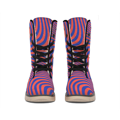 Psychedelic Illusion Print Winter Boots
