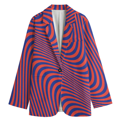 Psychedelic Illusion Print Women's Blazer
