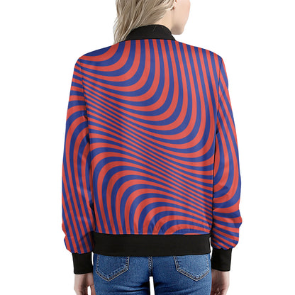 Psychedelic Illusion Print Women's Bomber Jacket