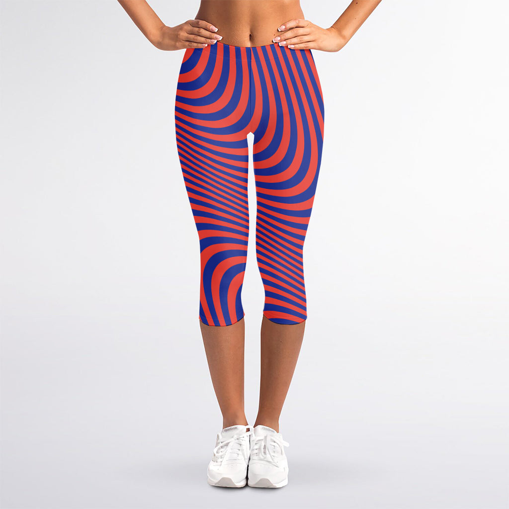 Psychedelic Illusion Print Women's Capri Leggings