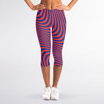 Psychedelic Illusion Print Women's Capri Leggings