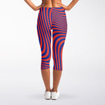 Psychedelic Illusion Print Women's Capri Leggings