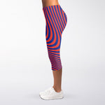 Psychedelic Illusion Print Women's Capri Leggings