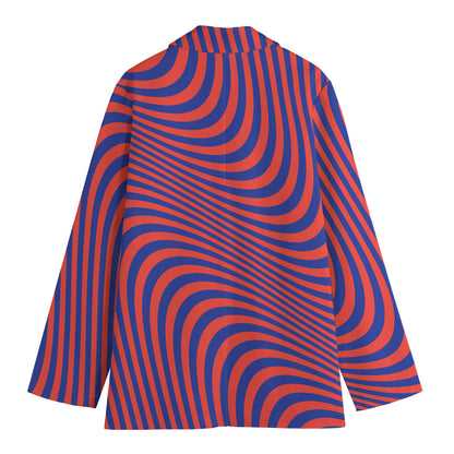 Psychedelic Illusion Print Women's Cotton Blazer