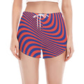 Psychedelic Illusion Print Women's Split Running Shorts