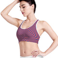 Psychedelic Illusion Print Women's Sports Bra