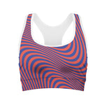 Psychedelic Illusion Print Women's Sports Bra