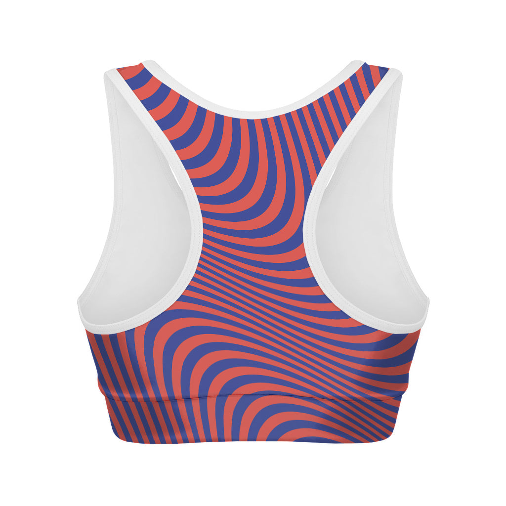 Psychedelic Illusion Print Women's Sports Bra