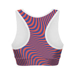 Psychedelic Illusion Print Women's Sports Bra