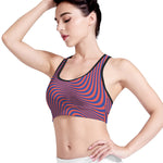 Psychedelic Illusion Print Women's Sports Bra