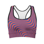 Psychedelic Illusion Print Women's Sports Bra