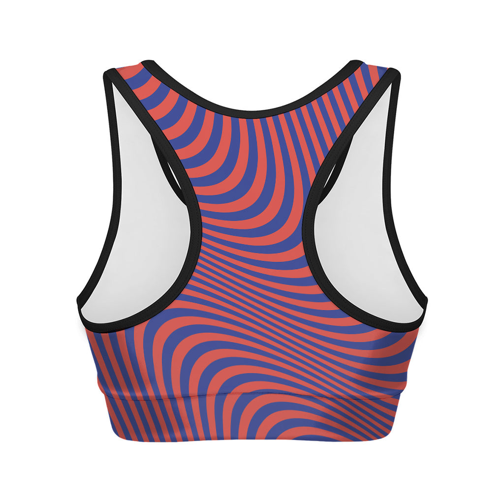 Psychedelic Illusion Print Women's Sports Bra