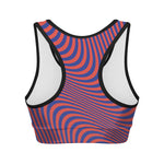 Psychedelic Illusion Print Women's Sports Bra