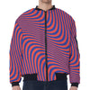 Psychedelic Illusion Print Zip Sleeve Bomber Jacket