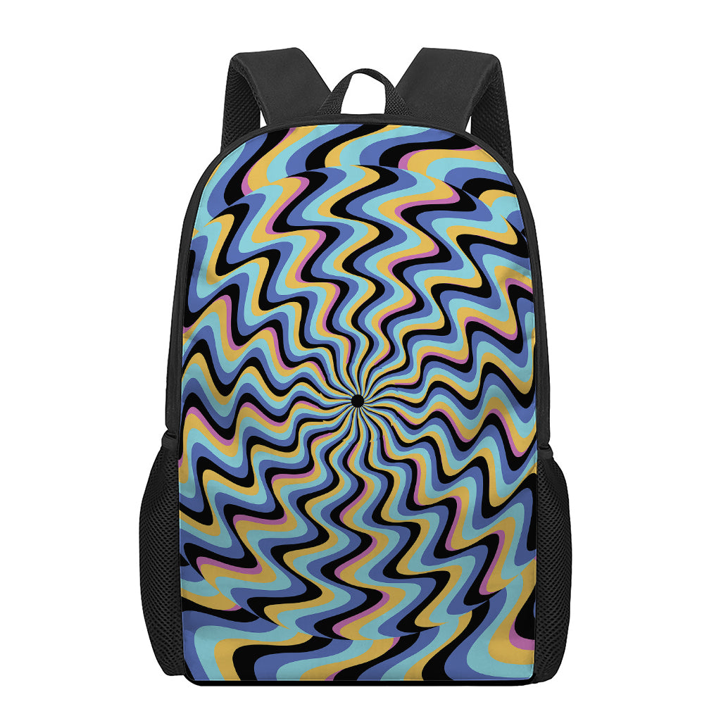 Psychedelic Illusory Motion Print 17 Inch Backpack