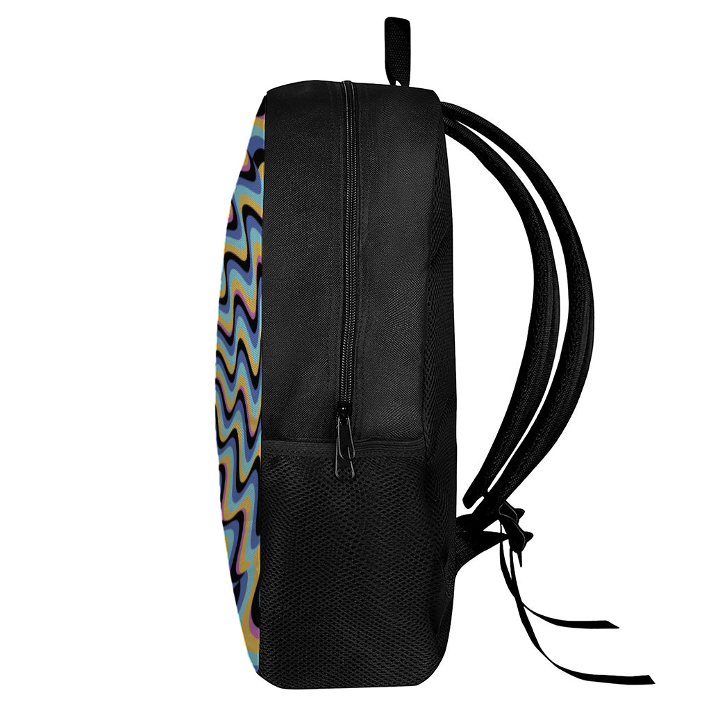 Psychedelic Illusory Motion Print 17 Inch Backpack