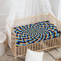 Psychedelic Illusory Motion Print Baby Crib Sheet