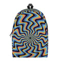 Psychedelic Illusory Motion Print School Backpack
