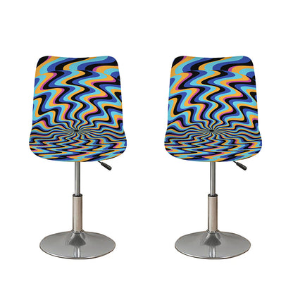 Psychedelic Illusory Motion Print Bar Stool Covers