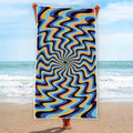 Psychedelic Illusory Motion Print Beach Towel