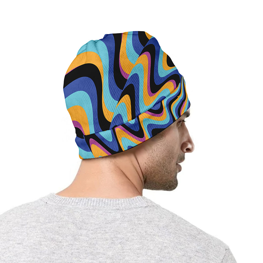 Psychedelic Illusory Motion Print Beanie