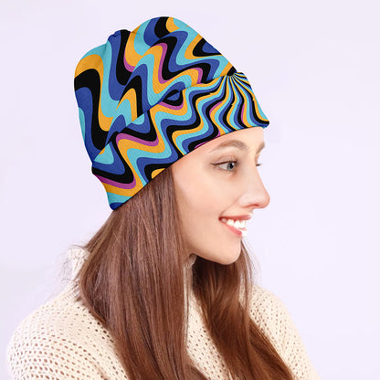 Psychedelic Illusory Motion Print Beanie