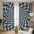 Psychedelic Illusory Motion Print Dimout Pencil Pleat Curtains