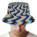 Psychedelic Illusory Motion Print Bucket Hat