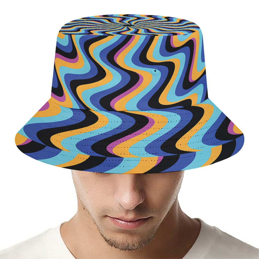 Psychedelic Illusory Motion Print Bucket Hat
