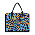 Psychedelic Illusory Motion Print Canvas Tote Bag