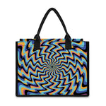 Psychedelic Illusory Motion Print Canvas Tote Bag