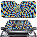 Psychedelic Illusory Motion Print Car Windshield Sun Shade