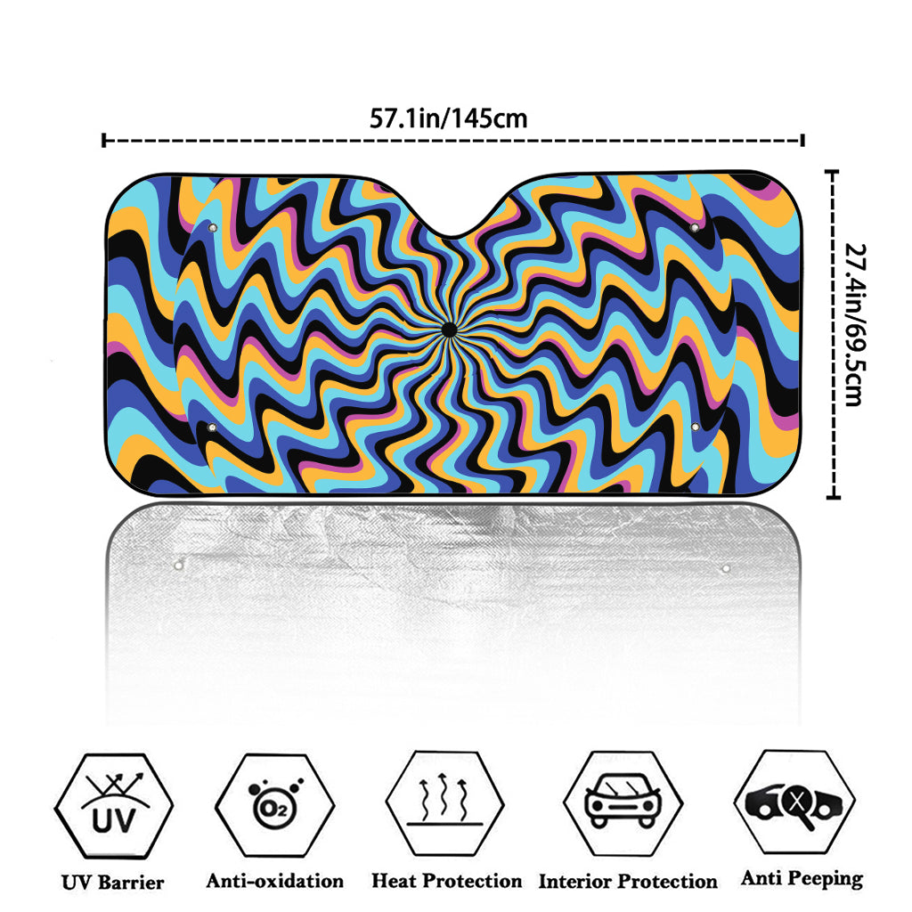 Psychedelic Illusory Motion Print Car Windshield Sun Shade