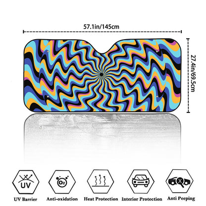Psychedelic Illusory Motion Print Car Windshield Sun Shade