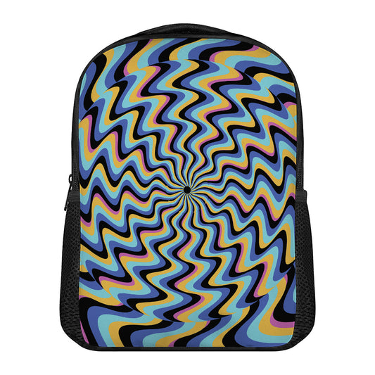 Psychedelic Illusory Motion Print Casual Backpack