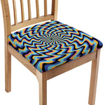 Psychedelic Illusory Motion Print Chair Cushion Cover