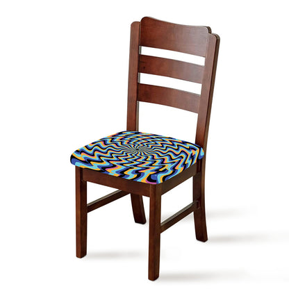 Psychedelic Illusory Motion Print Chair Cushion Cover