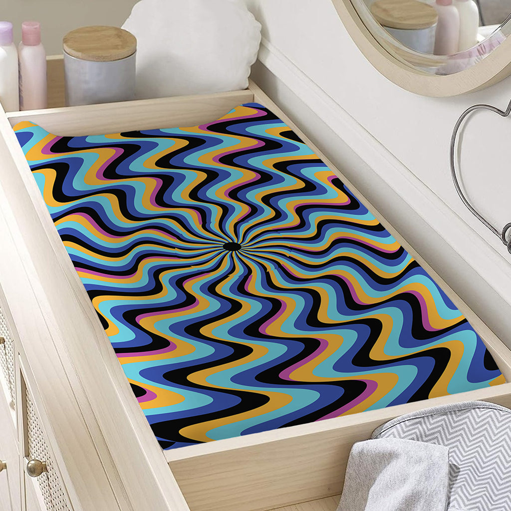 Psychedelic Illusory Motion Print Changing Pad Cover
