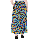 Psychedelic Illusory Motion Print Chiffon Maxi Skirt