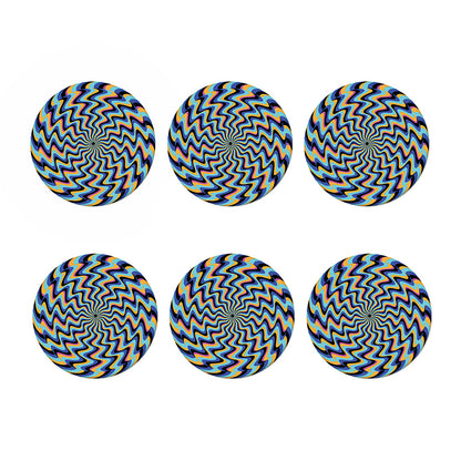 Psychedelic Illusory Motion Print Coaster Set