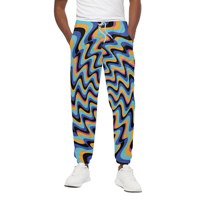 Psychedelic Illusory Motion Print Cotton Pants