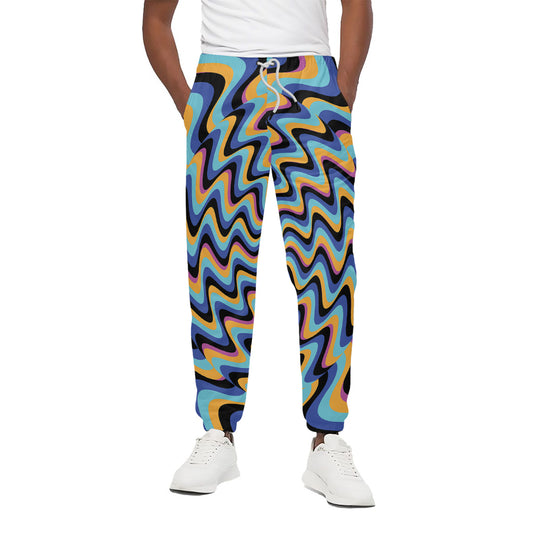 Psychedelic Illusory Motion Print Cotton Pants