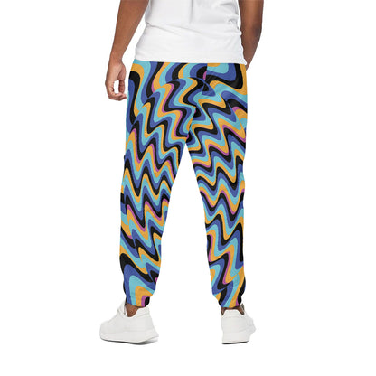 Psychedelic Illusory Motion Print Cotton Pants