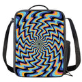 Psychedelic Illusory Motion Print Crossbody Lunch Bag