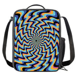 Psychedelic Illusory Motion Print Crossbody Lunch Bag