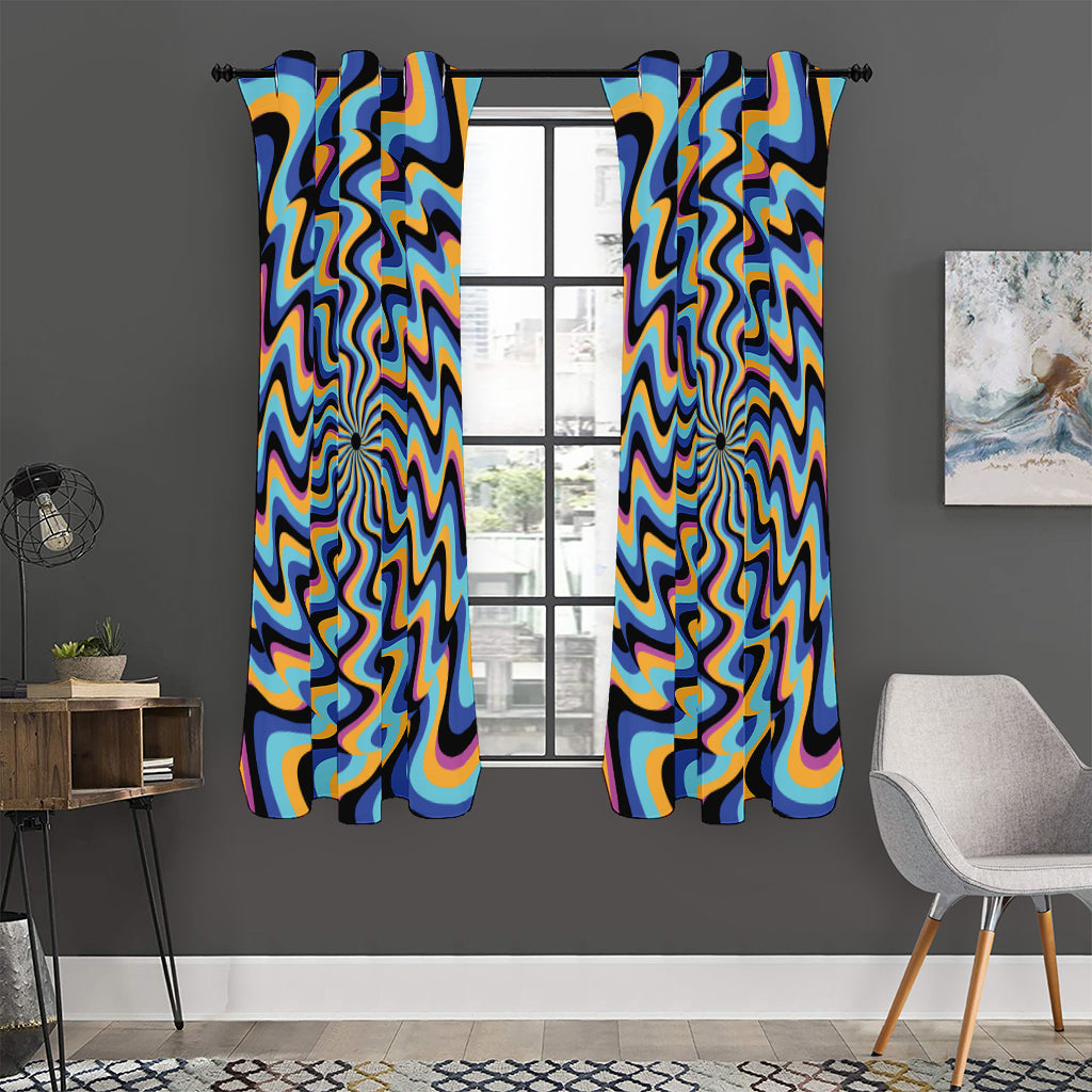 Psychedelic Illusory Motion Print Curtain