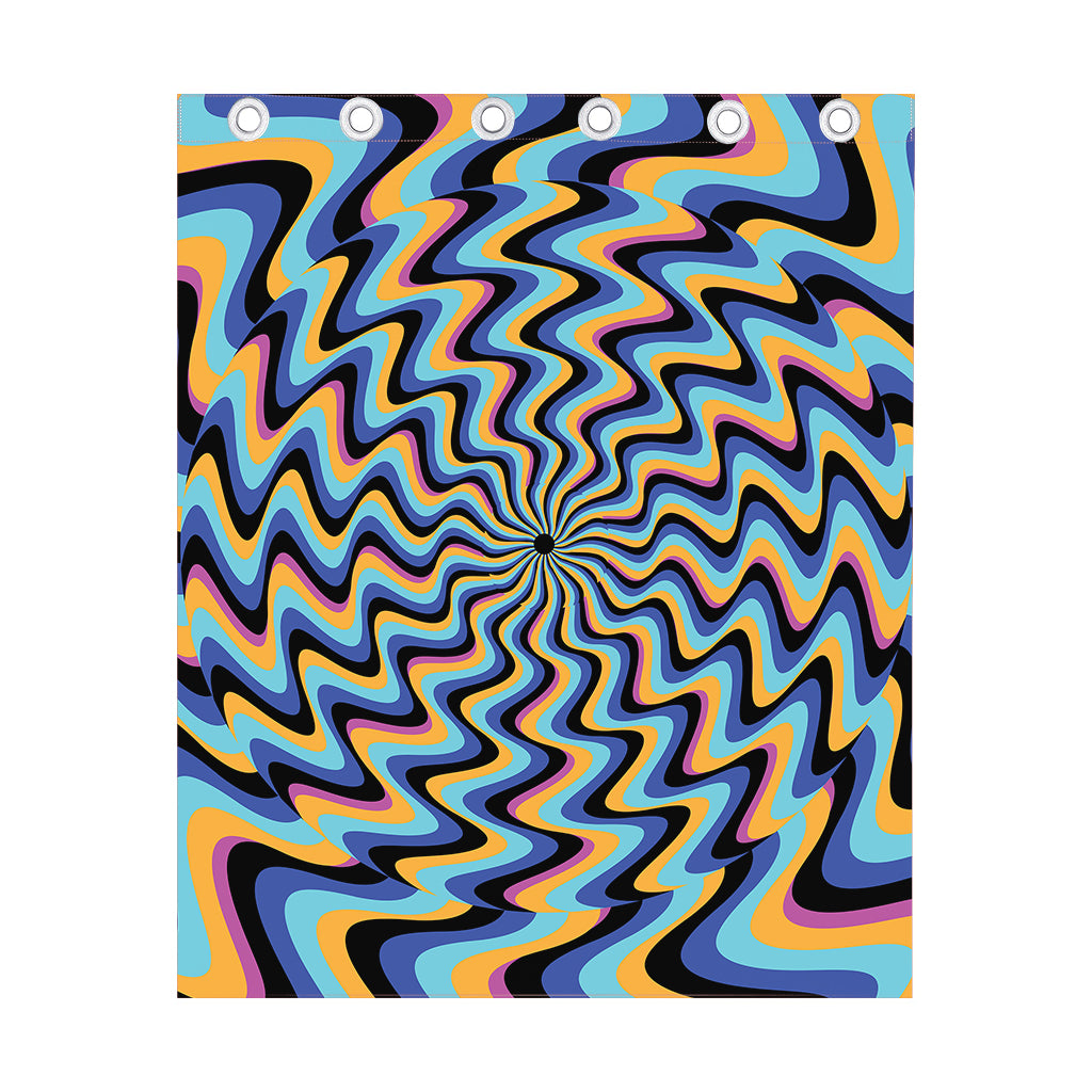 Psychedelic Illusory Motion Print Curtain