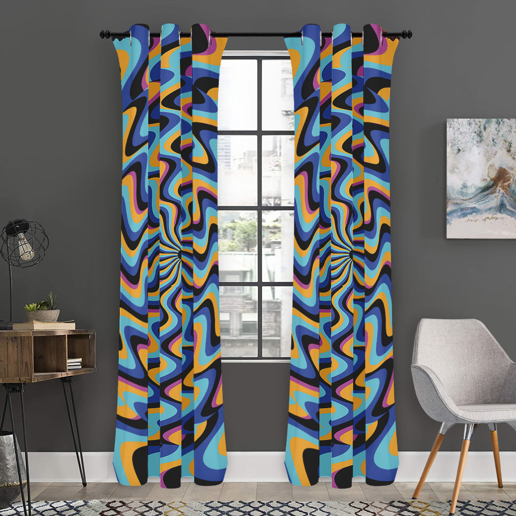 Psychedelic Illusory Motion Print Curtain