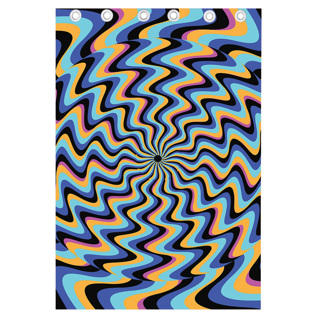 Psychedelic Illusory Motion Print Curtain