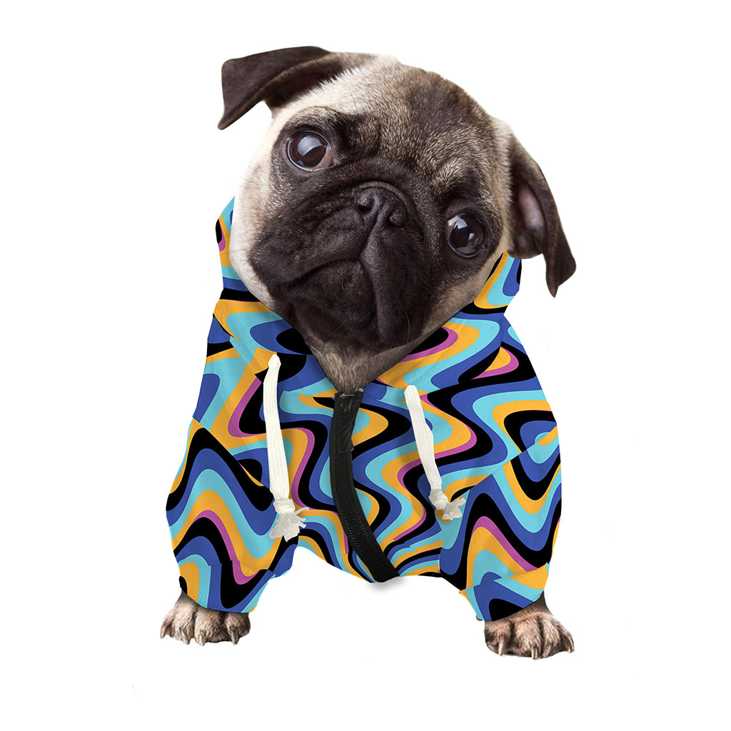 Psychedelic Illusory Motion Print Dog Zip Up Hoodie